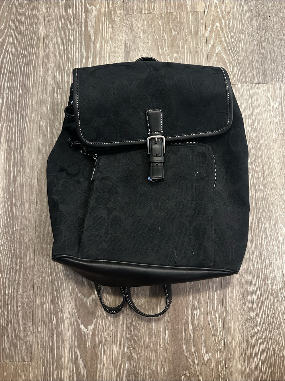 Coach Signature Monogram Canvas Drawstring Backpack (Style 6080)